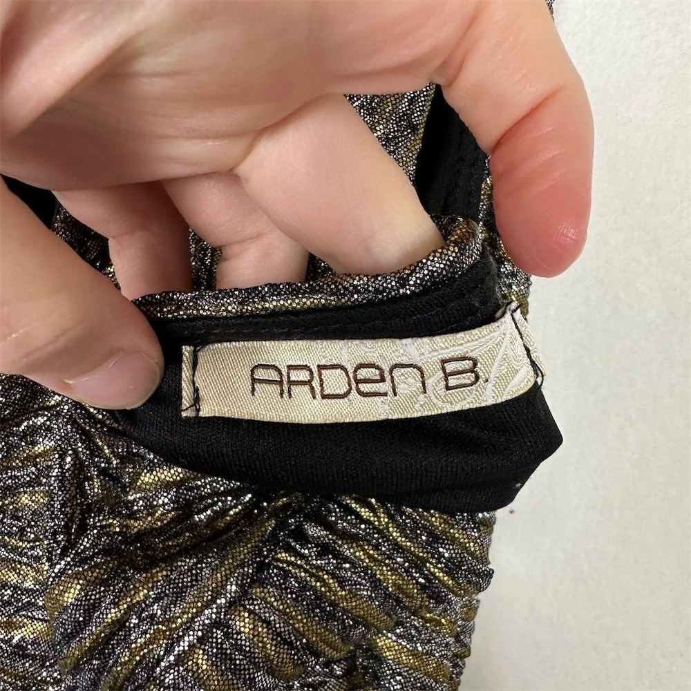 Arden B Cocktail Dress Women's XS Sleeveless Metallic Open Back Mock Neck - Picture 7 of 9